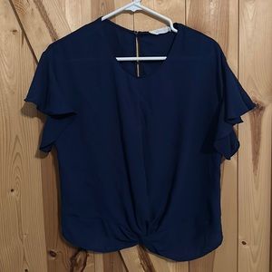 Women's Lush (Francesca's) blue shear blouse. Size small.